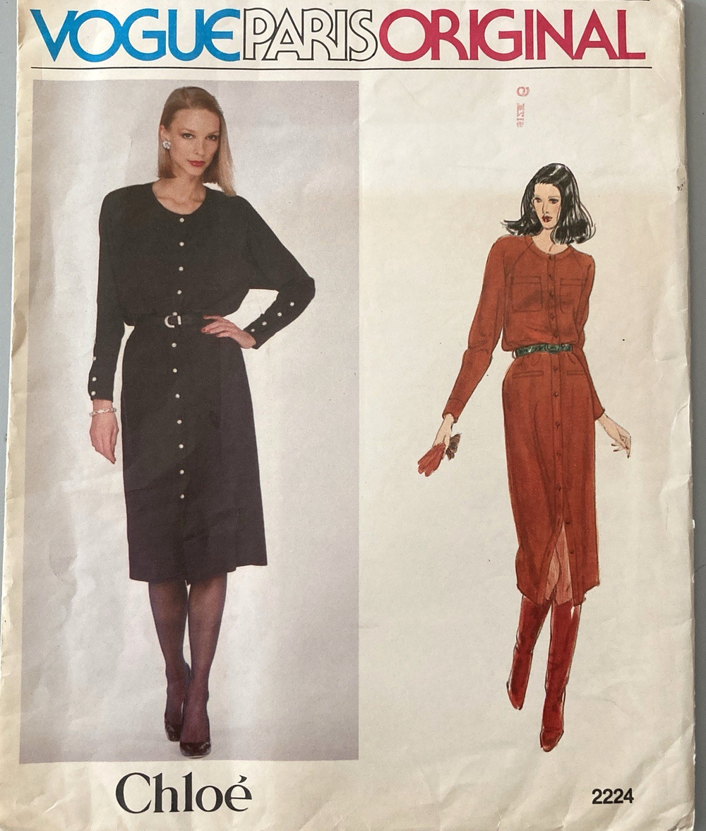 Vogue Paris Original Chloe 2224 Sewing Pattern Misses Sz 6 Dress Uncut 1970’s